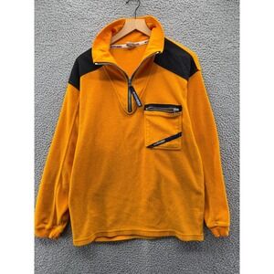 Vintage Columbia Fleece Mens Large Quarter Zip Yellow 90s 80s